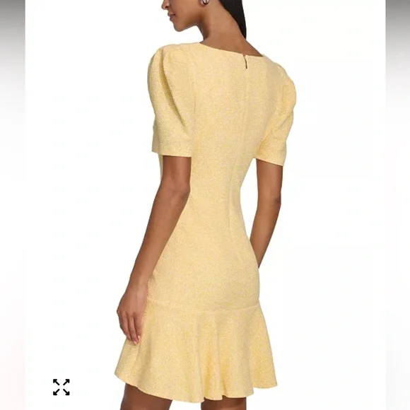 Karl Lagerfeld Yellow Puff Sleeve Mini Dress - Picture 2 of 11